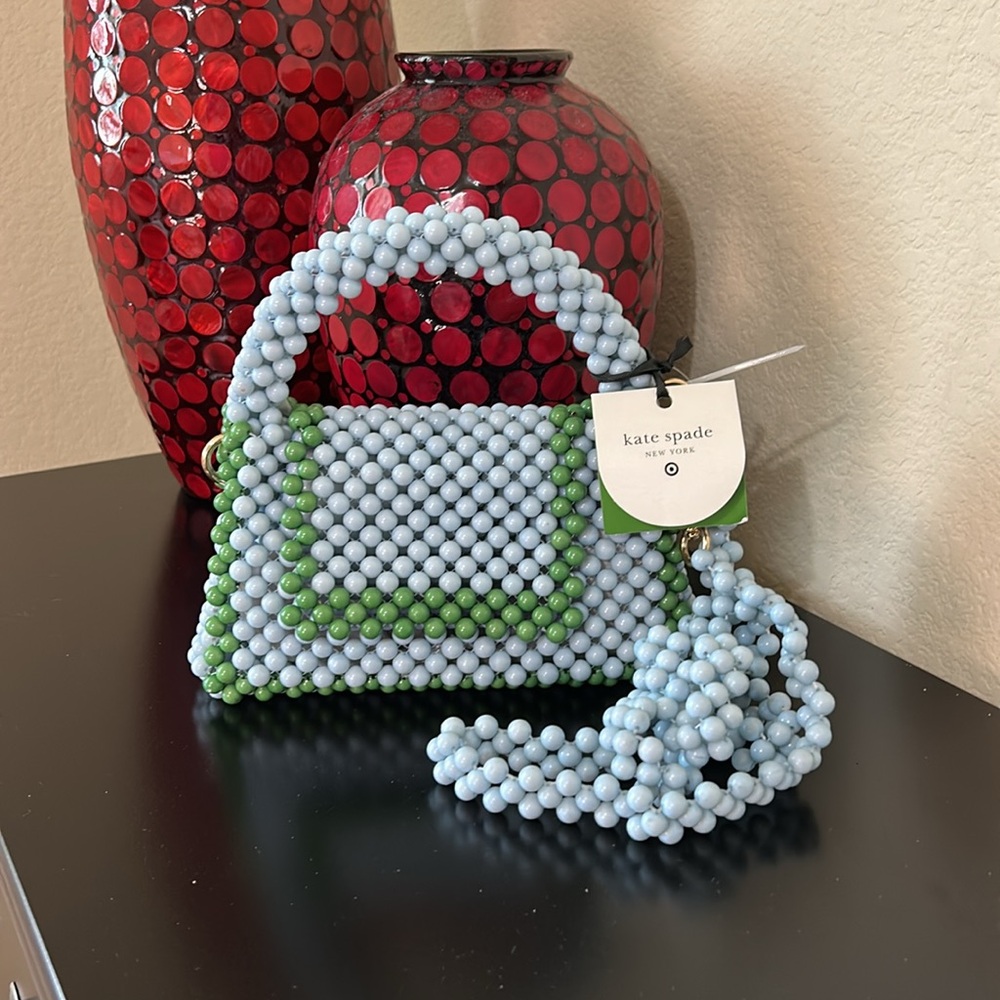 Kate Spade x Target NWT Blue and Green Colorblock Beaded Crossbody Bag - Picture 5 of 10